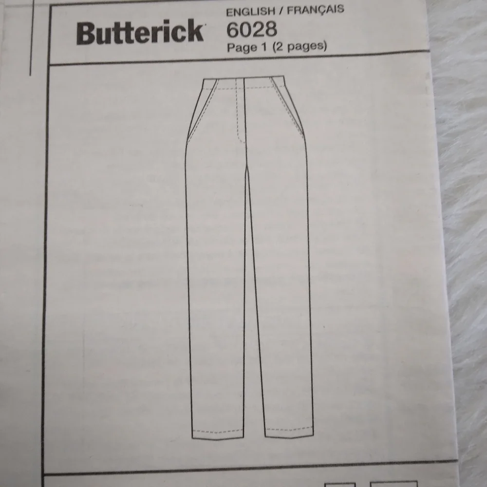 BUTTERICK B6028 Sz 8-16 Katherine Tilton EASY Semi Fitted, Tapered Pants